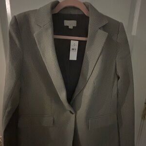LOFT Classic Gray Houndstooth Blazer